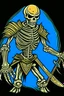 Placeholder: skeleton warrior, comic style