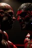 Placeholder: 4k full realism, full details, full lights, satan en combattant MMA