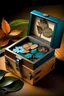 Placeholder: Create an image of a watch box with an artistic twist. Incorporate elements of nature, like leaves or flowers, in the composition to enhance its aesthetic appeal and create a harmonious contrast."