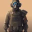 Placeholder: Marine soldier, futuristic, gas mask