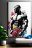 Placeholder: profile man wall art floral bodybuilder