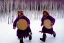 Placeholder: Northern Native man with haunted kids running in the background, indigenous, birch-bark face-cover, Kekripukki, carrying drums made of birch-park, Scary Horns, Midwinter, Ghost, Mystic, Haunted Children, The children are dead, Witch, Wizard, Sage, Traditional Costumes, Full Face Painted with purple and green. Arctic Hills, Strange trees, Haunting Atmosphere, Crazy, North-Carelia, Karelia, Karjala, Karjalainen, traditional Carelian costumes, black tears,