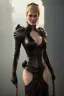 Placeholder: Cersei Lannister as evil dominatrix in black leather, busty, cleavage, curvy, lena headay, angry, stern look. character design by cory loftis, fenghua zhong, ryohei hase, ismail inceoglu and ruan jia. unreal engine 5, artistic lighting, highly detailed, photorealistic, fantasy