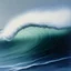 Placeholder: an oil painting of a wave made by tourner