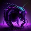 Placeholder: black and purple neon menacing looking geometric robotic worm