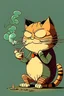 Placeholder: drunk cartoon cat smoking