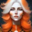 Placeholder: fantasy setting, woman, orange and white hair, wavy hair, freckles, ranger, more orange hair, more white hair, 25 years old