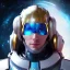 Placeholder: cute cosmic man, blue eyes, blond hair, smiling, cosmic suit, full body, galactic backdrop, soft lighting, hyper realistic, unreal engine 5, 16k