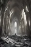 Placeholder: light>darkness>cathedral>riuna>rubble>kneeling man>spread arms>blood>stigmata>abyss>fire>suffering>scream>eyes covered with a bandage>long flowing hair>demons>huge interior