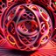 Placeholder: Optical Illusion, infinity symbol, pink orange red, geometric Pattern render, HD, 3D , Unreal engine, solids, intricated details, vibrant colors, Unreal Engine, octane render, 8K