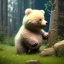 Placeholder: pixar art style of cute fat baby bear in natural environment, monotone color, full body, by mobeius, au naturel, hyper detailed, digital art, trending in artstation, cinematic lighting, studio quality, smooth render, unreal engine 5 rendered, octane rendered, art style by klimt and nixeu and ian sprigger and wlop and krenz cushart