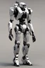 Placeholder: mecha amp suit exoskeleton, prototype, war machine, front view, side view