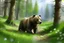 Placeholder: rysunek realizm Bieszczady las wiosna niedźwiedź