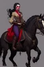 Placeholder: Ezmeralda from Curse of Strahd sitting side saddle on a horse