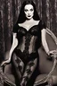 Placeholder: Morticia Addams knew that the right choice of lingerie was essential to ignite the flames of desire within men. Her slender fingers glided over delicate fabrics, exploring the intricate lace and satin. Her eyes danced with anticipation as she considered the possibilities. She sought a piece that would accentuate her curves, tantalize the senses, and leave an indelible mark on Dr. Locust's imagination. Finally, Morticia's gaze settled on a black lace ensemble, adorned with intricate floral patter