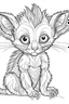 Placeholder: outline art for Lemur Infant coloring pages with sitch, white background, Sketch style, full body, only use outline, toddlers style, clean line art, white background, no shadows and clear and well outlined.