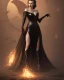 Placeholder: old evil queen in black leather gown, femme fatale, volouptous, busty, cleavage, angry, emperious, 8k resolution concept art portrait by Greg Rutkowski,