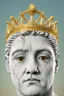 Placeholder: Ultra Realistic image, classic sculpture, white marble material, Maradona, gold crown of natural thorns, god crown, gold veins, gold ornaments, sun rays background, waist up portrait, epic, celestial, cinematic lighting, God lights, 4k resolution, smooth details, soft lighting, unreal engine 5, art station, substance 3d.