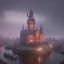 Placeholder: A magical gothic little town of witches with a castle and canals Nick Harris style