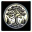 Placeholder: woods pine tree RPG MMO hotkey ability icon black and white