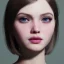 Placeholder: image girl look beautiful, close-up, dramatic, eyes like ocean blue, short hair, smile, 8k, rtx, eyebrows like serious, facing left, hyper realistis