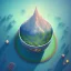 Placeholder: 100mm photo of isometric floating island in the sky, surreal coffee with jewels, intricate, high detail, behance, microworlds smooth, macro sharp focus, centered