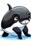 Placeholder: orca cartoon chibi with leg