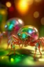 Placeholder: portrait of transparent slimy alien lobster bugs, smiling with beautiful shiny hair, each inside a pile of transparent jelly bubbles of weird colors, disco egg made of small mirror, light rayz, feast table ,shot on Hasselblad h6d-400c, zeiss prime lens, bokeh like f/0.8, tilt-shift lens 8k, high detail, smooth render, down-light, unreal engine, prize winning