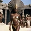 Placeholder: [in the Odyssey universe by Ray Harryhausen] Grace Jones as Circe, she wears a revealing swimsuit in linen