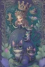 Placeholder: dark fantasy, intricate book cover showing a cat in boots, a frog with a crown and a fairytale princess with a glass slipper, whimsical