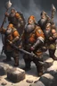 Placeholder: 8 male dwarves mining