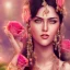 Placeholder: indian actress , face close up ,poertrait , rose garden ,real photo