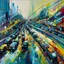 Placeholder: Abstract painting Crowded highway