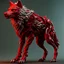 Placeholder: Wolf humanoide,mitad hombre mitad Wolf, calidad ultra, hiperdetallado, intrincado, maximalista, colores plateado y rojo, 8k 3D