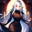 Placeholder: Clear focus,High resolution, High quality, elf, long white hair, red eyes, intricate details, insanely detailed, black dress