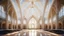 Placeholder: futuristic fantastic symmetrical cathedral interior view, year 2160, sunshine, beautiful, colorful, totally symmetrical design, style Shigeru Ban, innovative architecture, award-winning photograph, awesome, serene, inspiring, spiritual, impressive, cinematic lighting, epic composition, photorealism, very high detail, Unreal Engine, Octane render, HDR