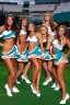 Placeholder: portrait, lady, full body shot, medium shot, style of Miami dolphins cheerleaders