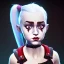 Placeholder: Cute baby character harley quinn, photo realistic, unreal engine, cinematic lighting 8k --v 4