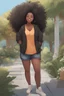 Placeholder: black cute chubby teen girl art fullbody