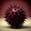 Placeholder: burgundy ball with major spikes and bones