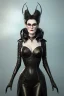 Placeholder: Carmen Dell`orifice as evil queen in black leather, leather, busty, cleavage, angry, stern look. character design by cory loftis, fenghua zhong, ryohei hase, ismail inceoglu and ruan jia. unreal engine 5, artistic lighting, highly detailed, photorealistic, fantasy