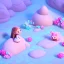 Placeholder: isometric clean art of two super cute baby kawaii style hedgehogs in love, soft lighting, soft pastel gradients, high definition, 3d icon clay render, blender 3d