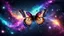 Placeholder: butterfly flying in space , glitter, galaxy, magical