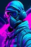 Placeholder: Gaming profile that resembles call of duty ghost and gta with only colors of purple and cyan