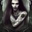 Placeholder: perfect long-haired Vampire, perfect eyes,perfect face, full tattoos of roses art and trees ,8k resolution, high-quality, fine-detail, intricate, digital art,volumetric lighting,highly detailed, masterpiece, delicate detailed, sharp focus, insanely detailed, fantasy art, intricate detailed, elegant, fog, Special Lighting, Vibrant, color Scheme, forest, unreal engine 5, trending on artstation,phighly detailed fantasy rose tones portrait. Jacek Yerka. Daniel Merriam .