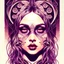 Placeholder: singer Danish MØ face, hyperdetailed, intricately detailed, illustration by <kilian eng>, purple tones, darkred tones,