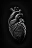 Placeholder: Stone human heart, black background
