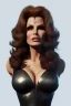 Placeholder: Raquel Welch as evil queen in black leather, leather, busty, cleavage, angry, stern look. character design by cory loftis, fenghua zhong, ryohei hase, ismail inceoglu and ruan jia. unreal engine 5, artistic lighting, highly detailed, photorealistic, fantasy