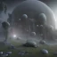 Placeholder: grey alien home planet, volumetric lighting, particals, intricate detail, realistic, close up