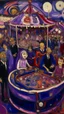 Placeholder: A purple pinball themed carnival painted by Edvard Munch